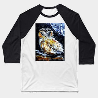 Australian Boobook Owl under Full Moon Baseball T-Shirt